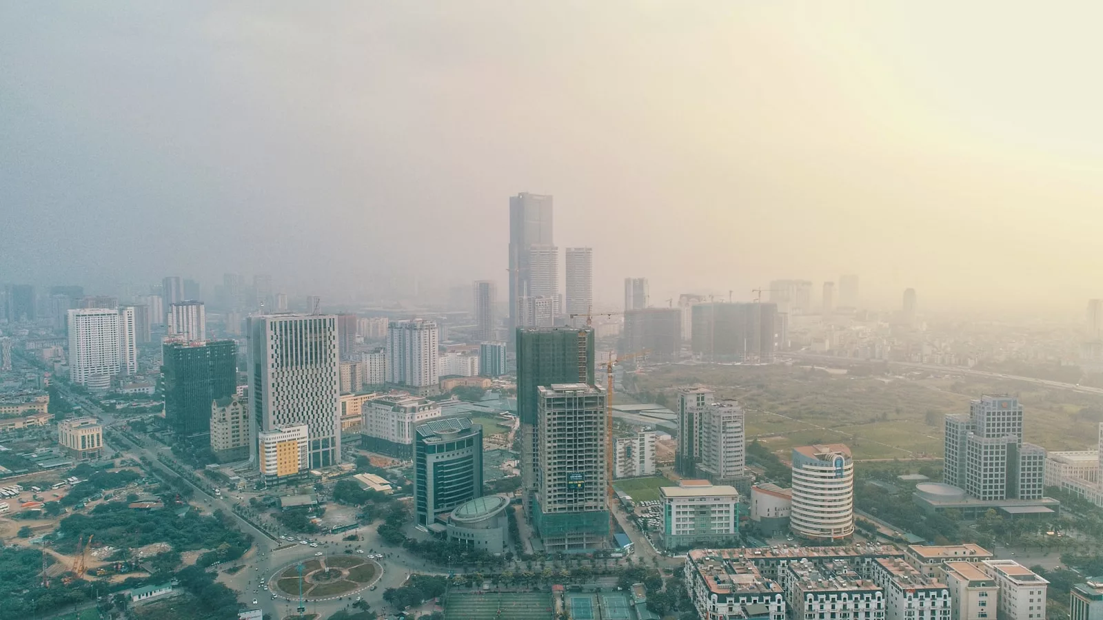 high-angle view of high-rise buildings